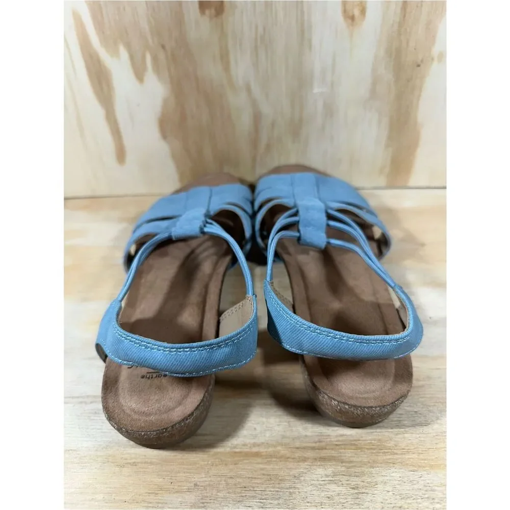 Earth Origins Laney Light Blue Suede Slingback Sandals Women’s Size 8.5